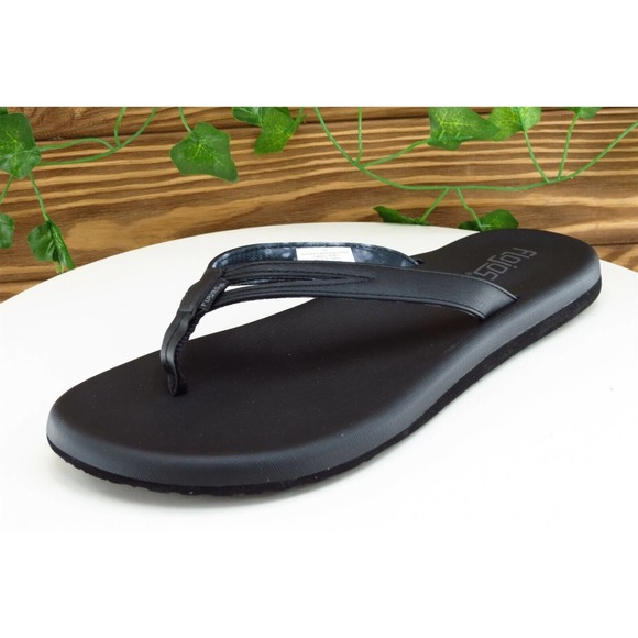 Flojos Sz 10 M Black Flip Flop Synthetic Women Sandals - Picture 1 of 7